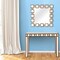 Homeroots 31 x 43.25 x 15 in. Gold Square Reflective Mirror Console Table 396846 - alternate 6
